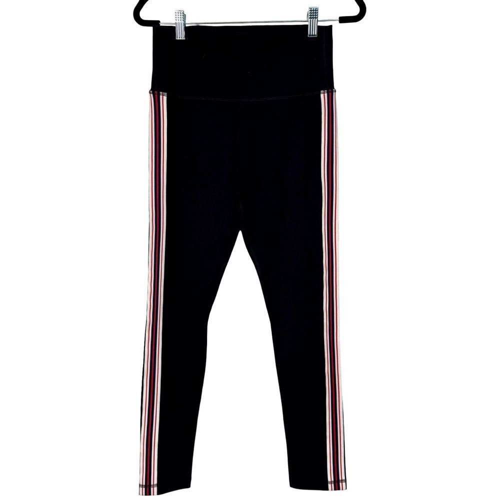 Aritzia TNA Black High Rise Leggings Size M Side Stripe‎ Athleisure Activewear